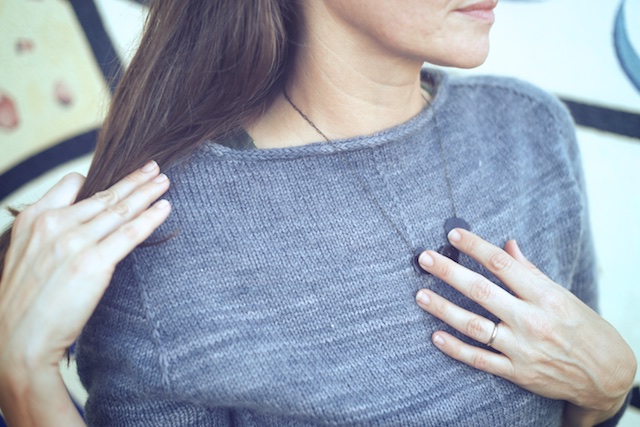 Image of the I-Cord neckline detail of my Heritage sweater.