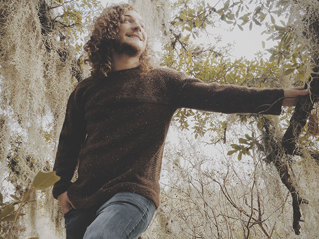 Image of my son in law in his new Cobblestone Pullover sweater.