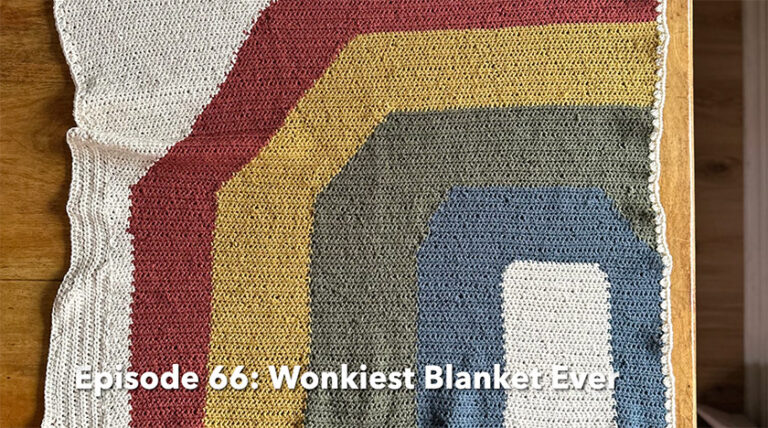 Image of the wonkiest crochet blanket in existence.