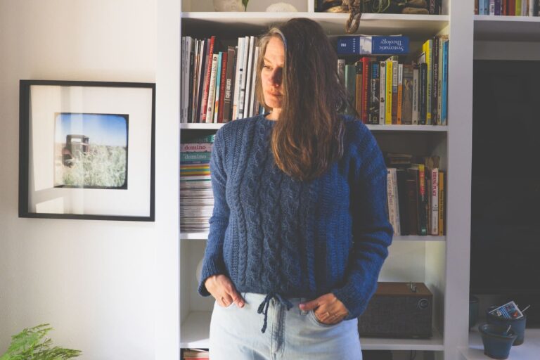 Image of my completed Lately Pullover.