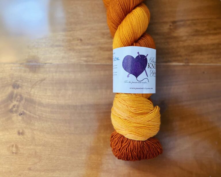 Image of the passionknits orange skein I plan to use for the Thistle Seeds pattern.