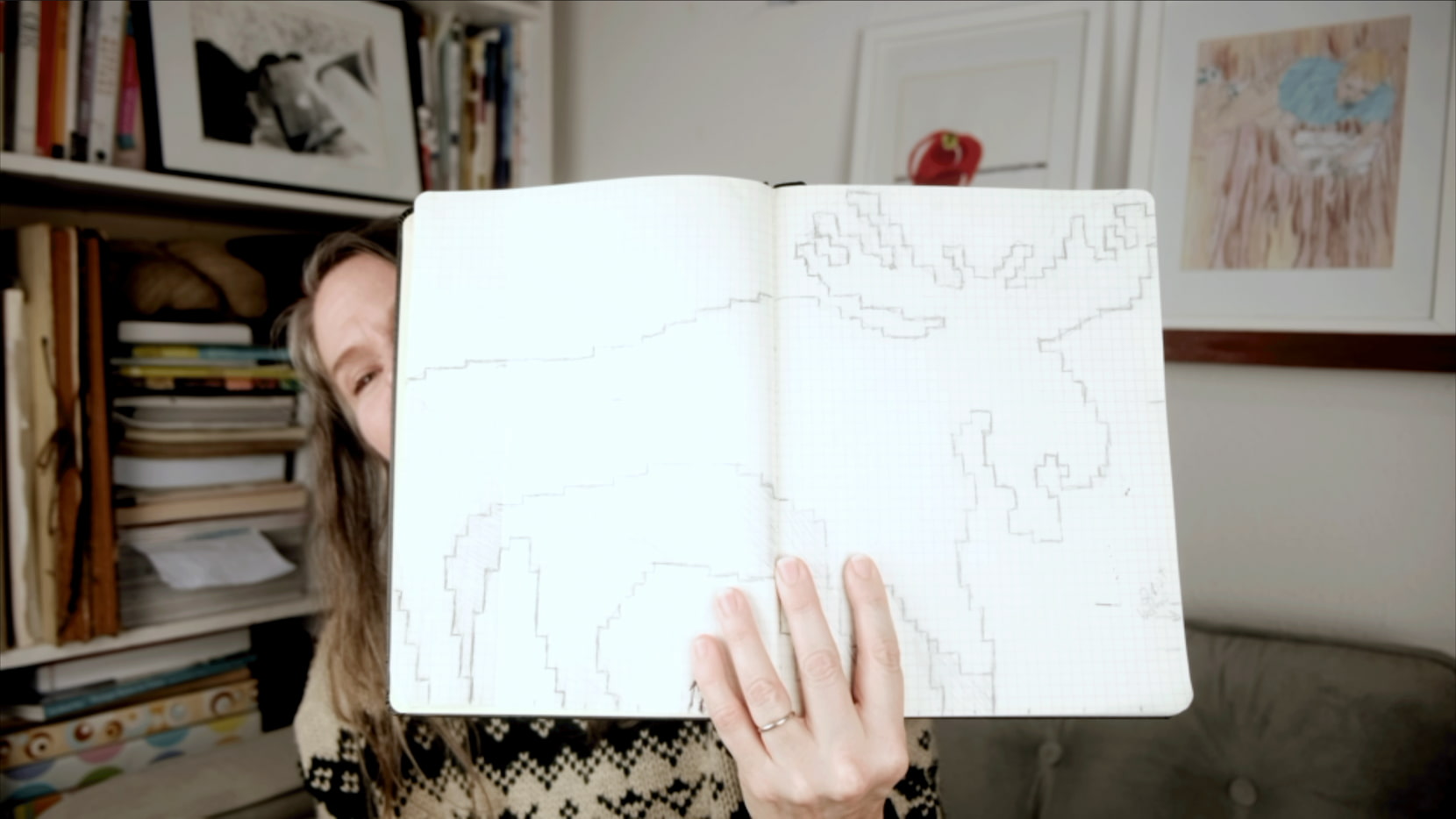 Image of me holding up my self drafted ugly moose chart.