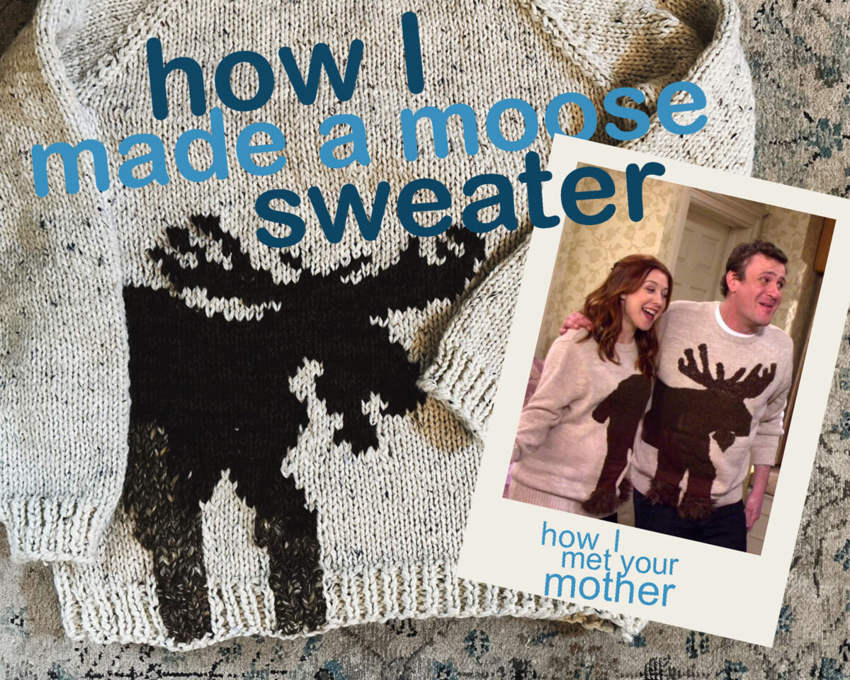 Image of my ugly Moose sweater and the one in How I Met Your Mother.